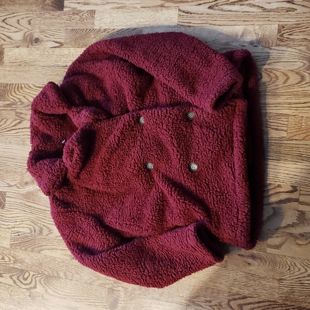 (S) Oversized Teddy Jacket Cozy Fleece Loungewear Warm Comfortable